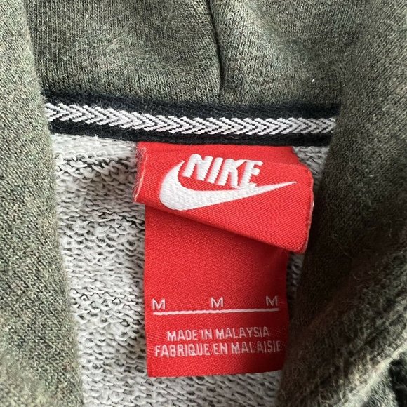 Nike Sportswear Full Zip Hoodie Sweatshirt Green Arm Spell Out Hoodie Mens Mediu - Picture 9 of 12